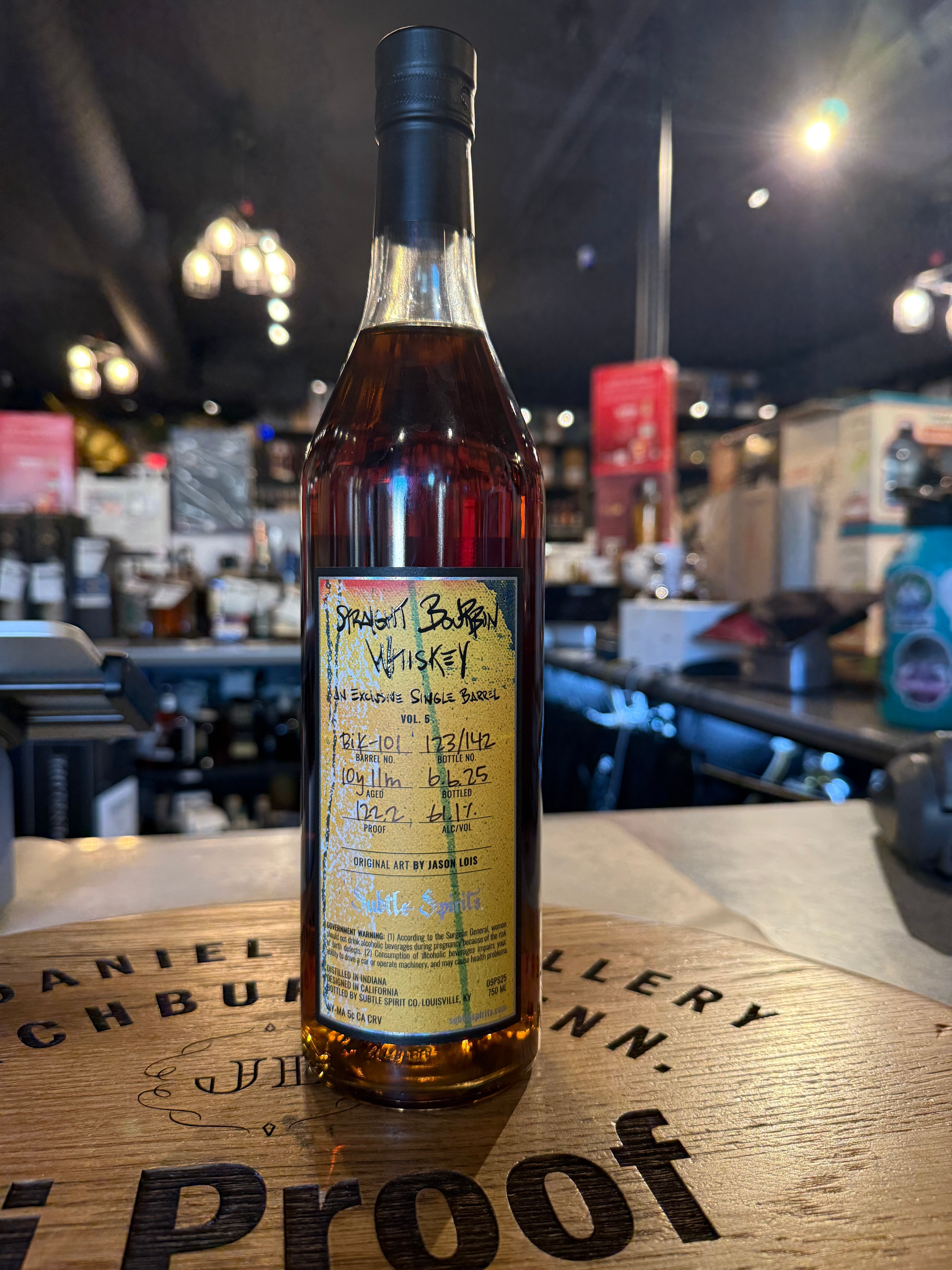 SUBTLE SPIRITS Vol 5 BIK-101  (60/36/4 MASHBILL) 122.2 PROOF 10 Years and 11 month