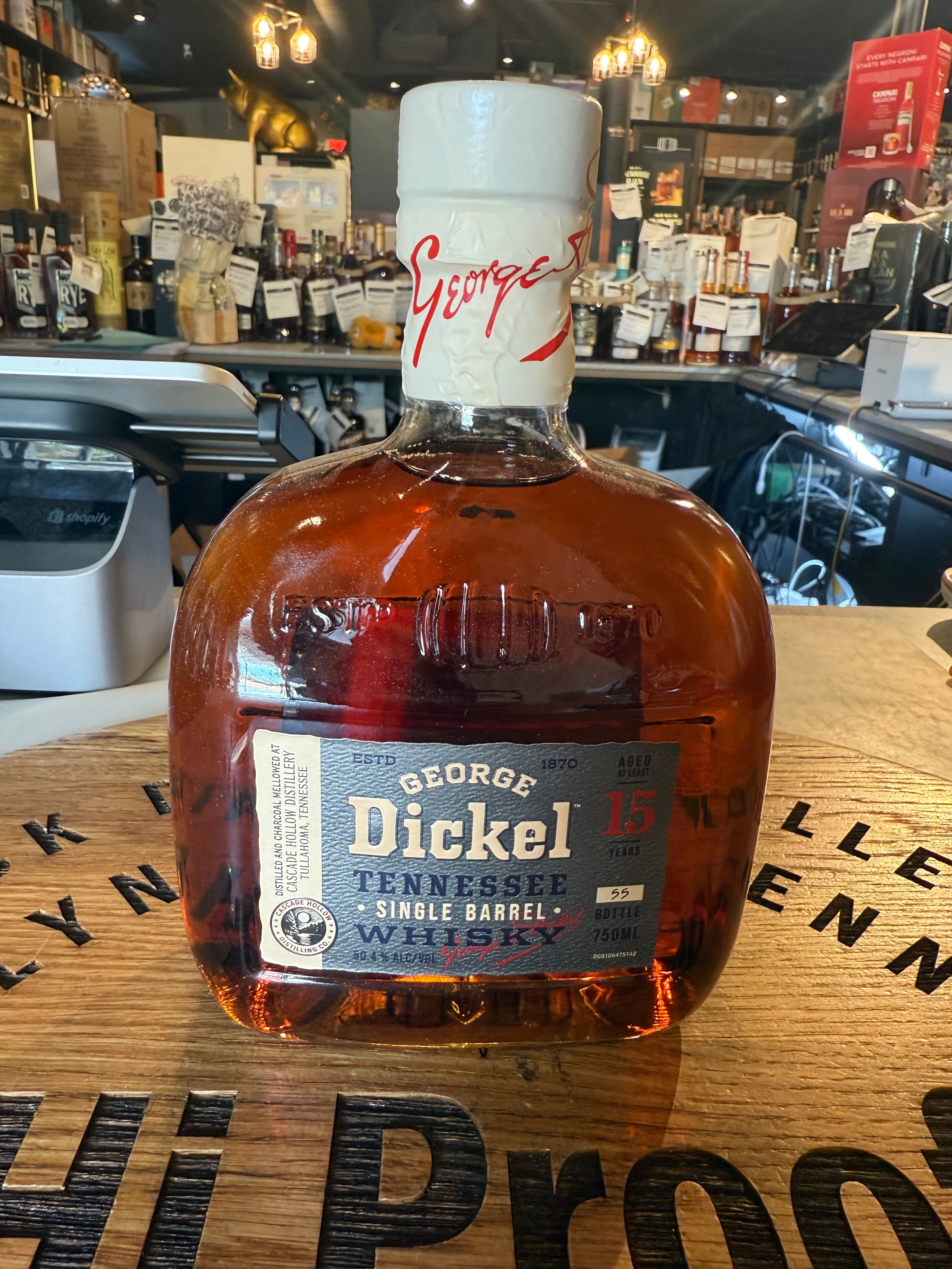 GEORGE DICKEL 15 YEAR SINGLE BARREL 100.8 Proaof TENNESSEE WHISKY 750 ML (16 Years and 10 Month Old)  HI PROOF STORE PICK