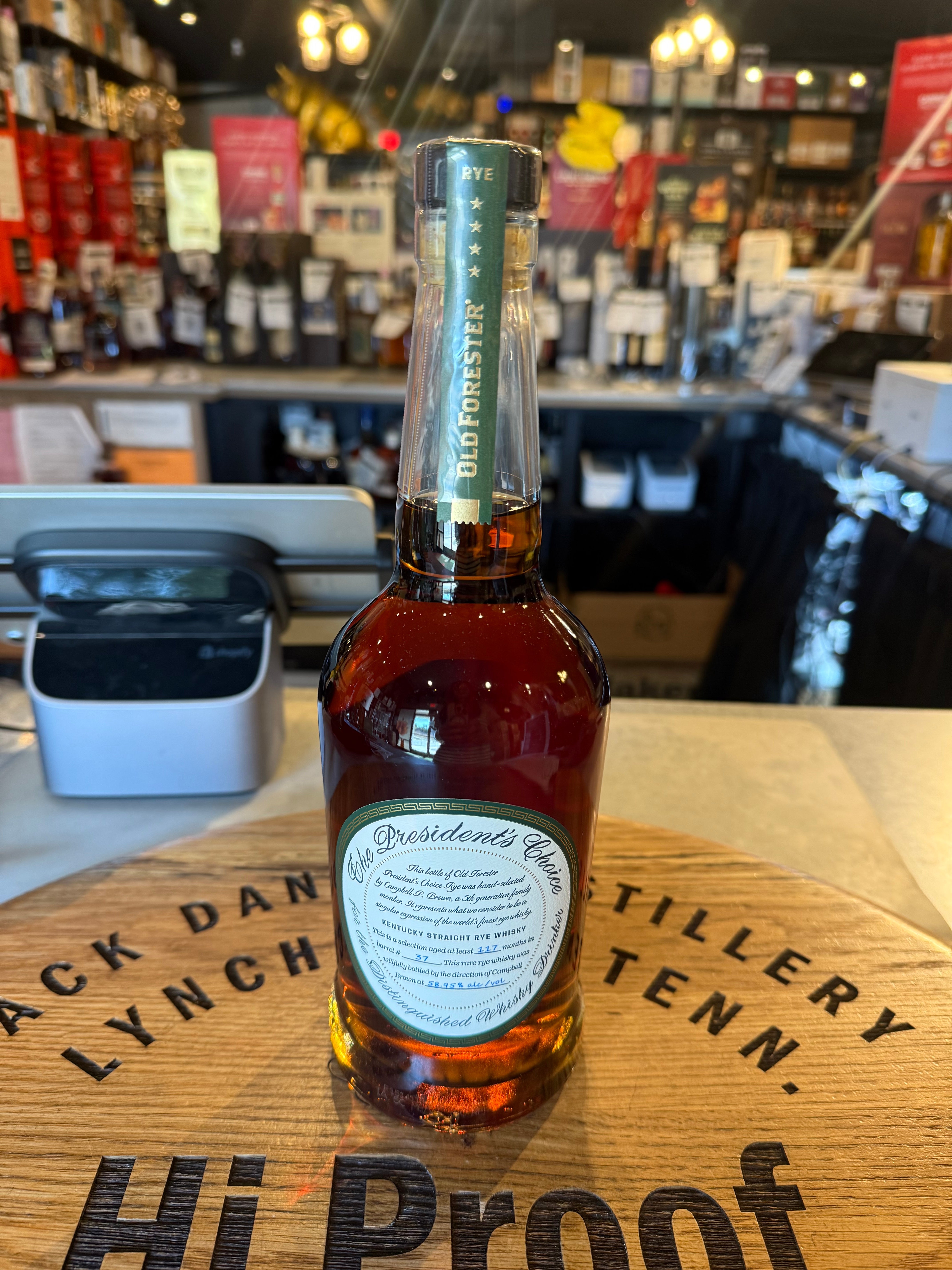 Old Forester Craft President's Choice Rye Tribute Kentucky Straight Rye Whisky 58.95% Alc/ 700mL