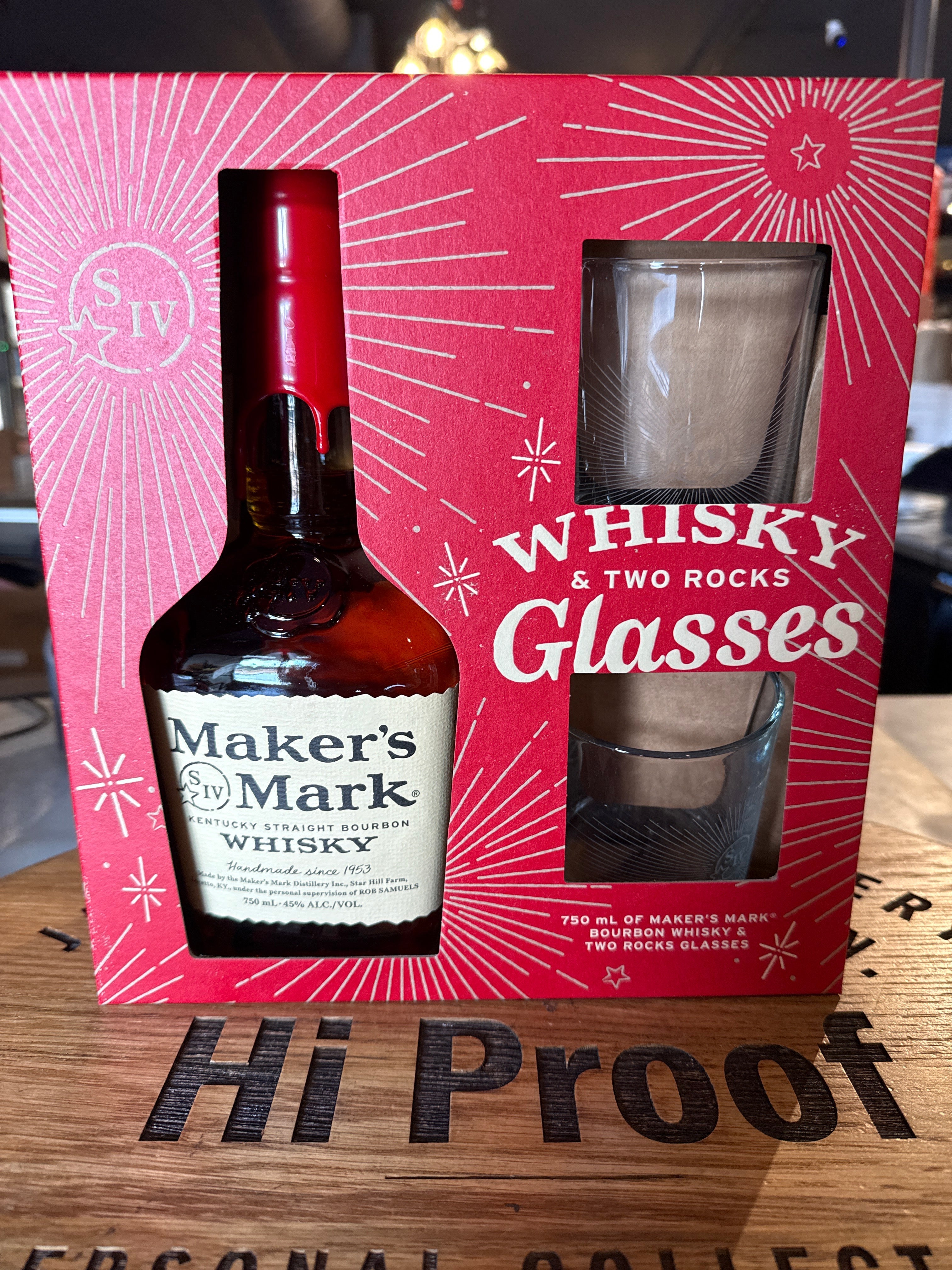 Maker’s Mark Kentucky Straight Bourbon Whisky 2 Rocks Glasses Set