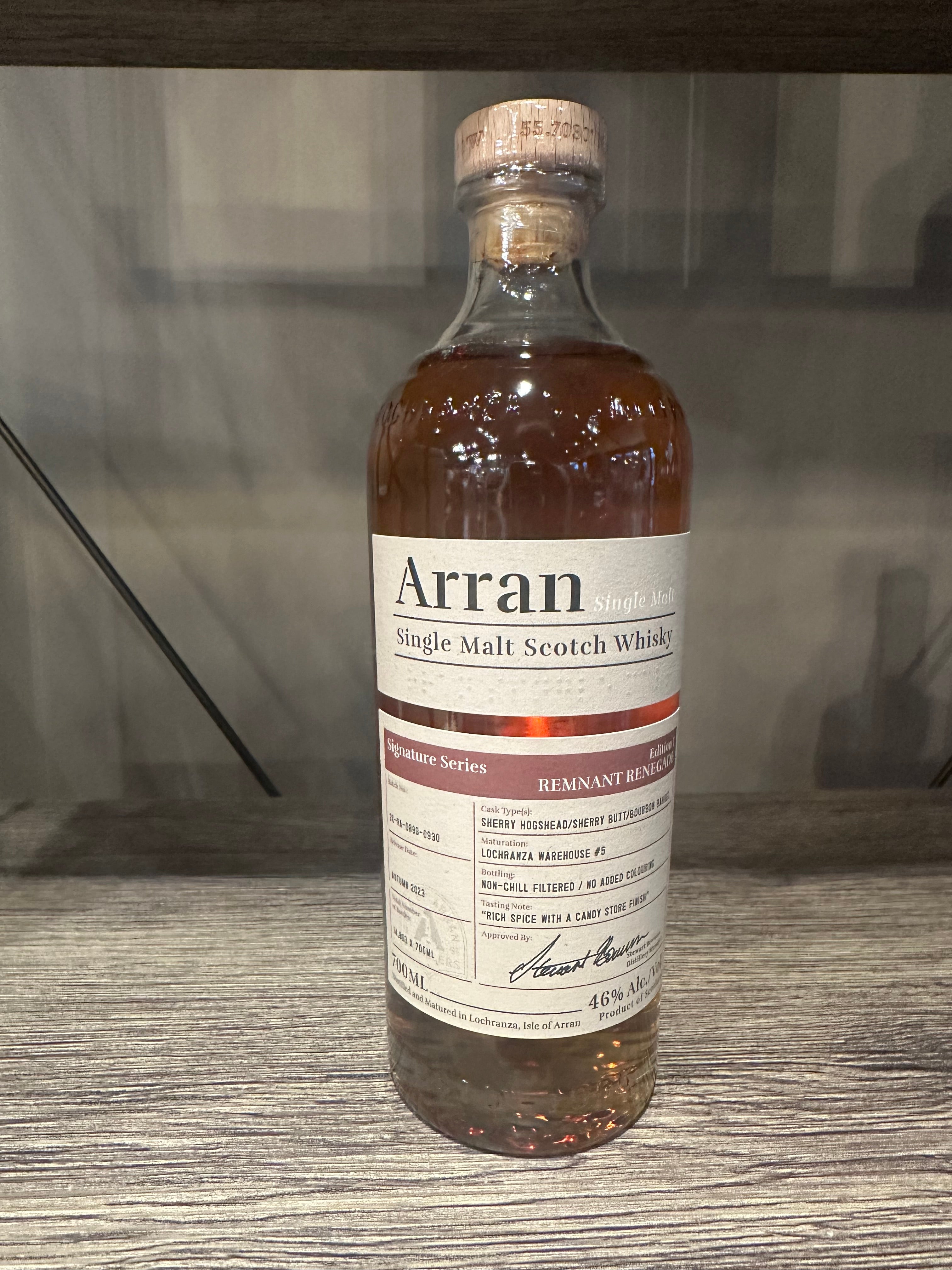 The Arran Malt Distillery 'Signature Series Edition 1 Remnant Renegade' Single Malt Scotch Whisky