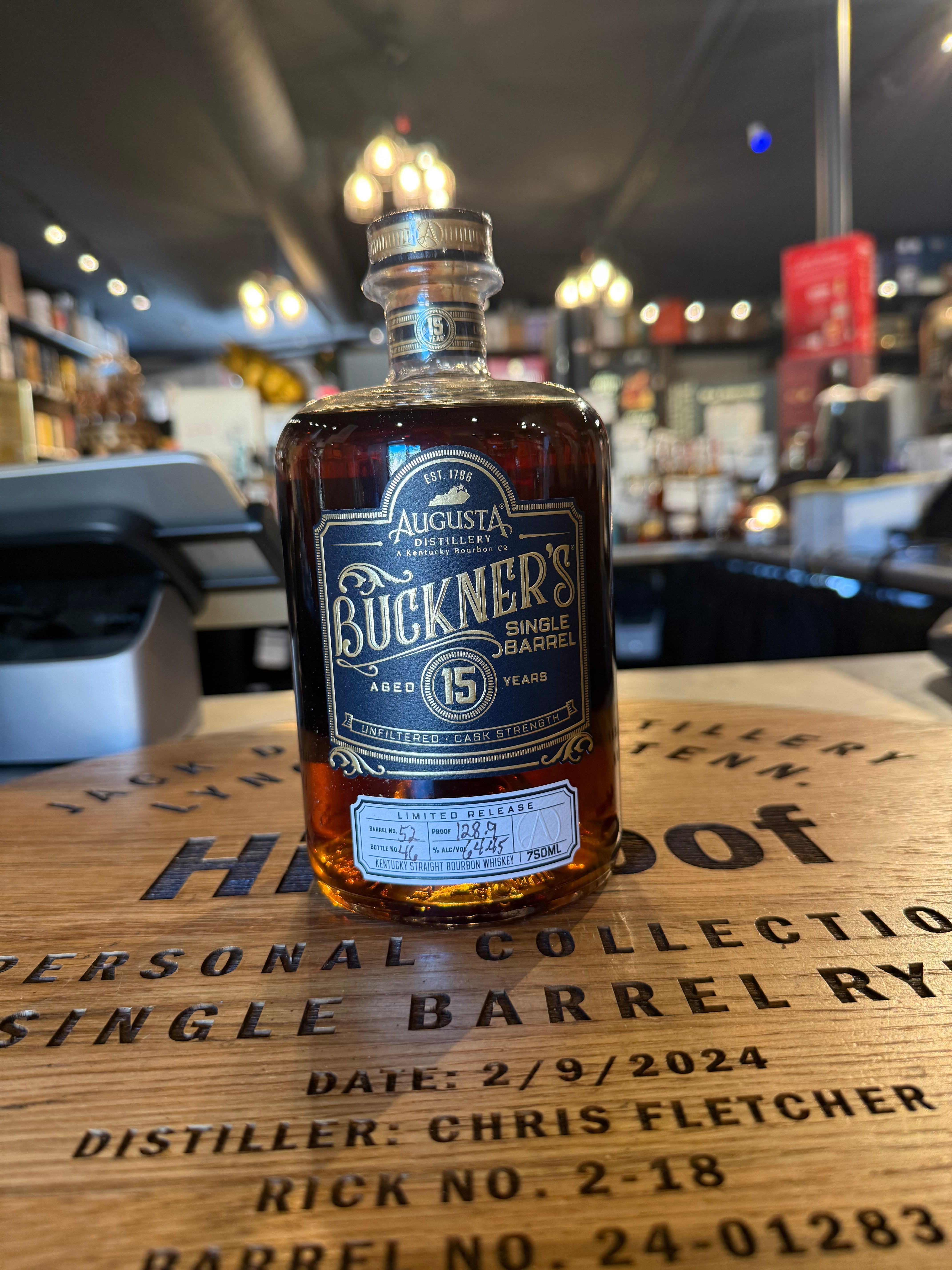 BUCKNER'S 15 YEARS Single Barrel 128.9 PROOF