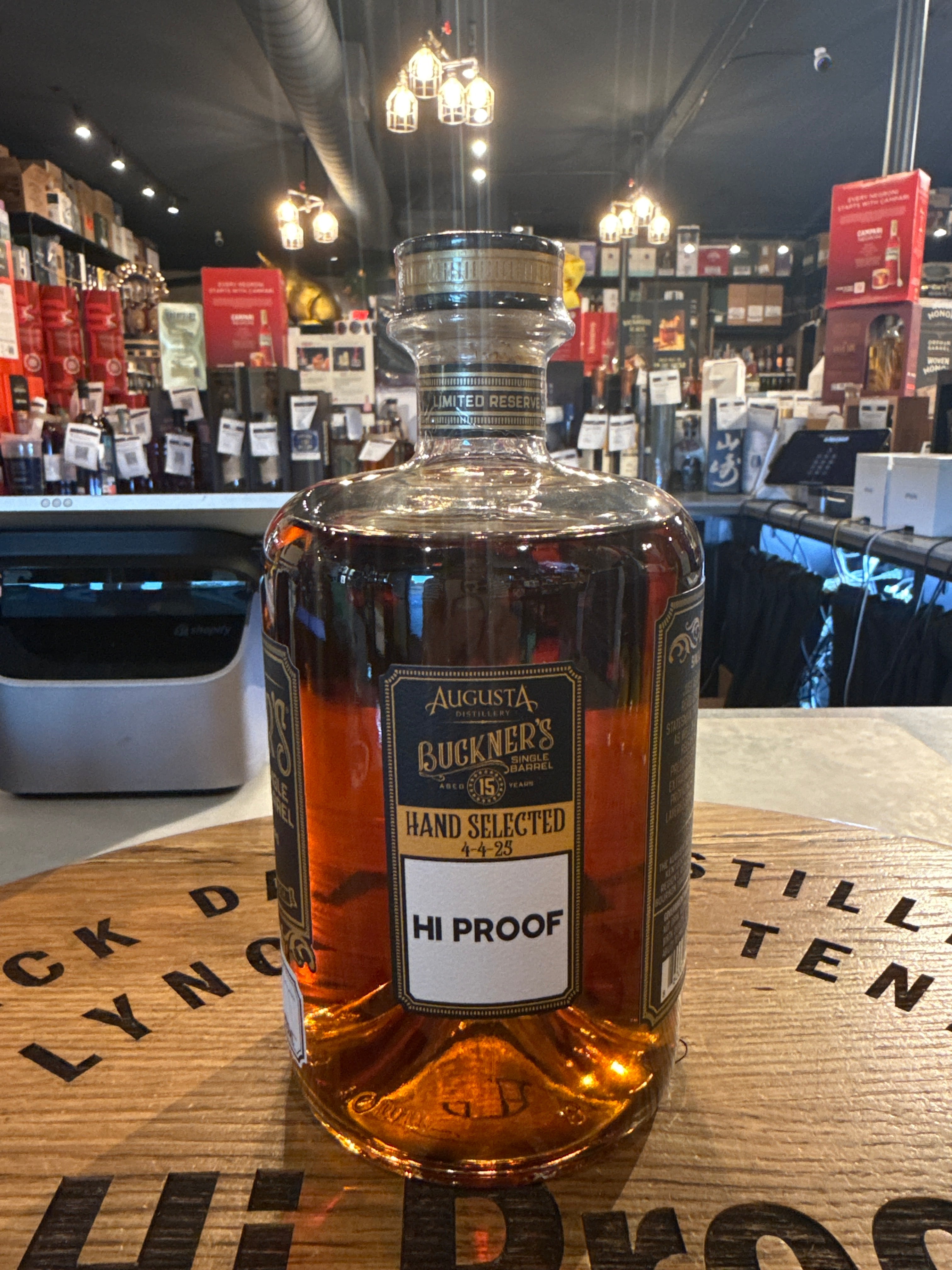 Buckner's 15 Year Single Barrel Hi Proof Pick 750 mL (75% corn, 13% rye, and 12% barley mash bill)