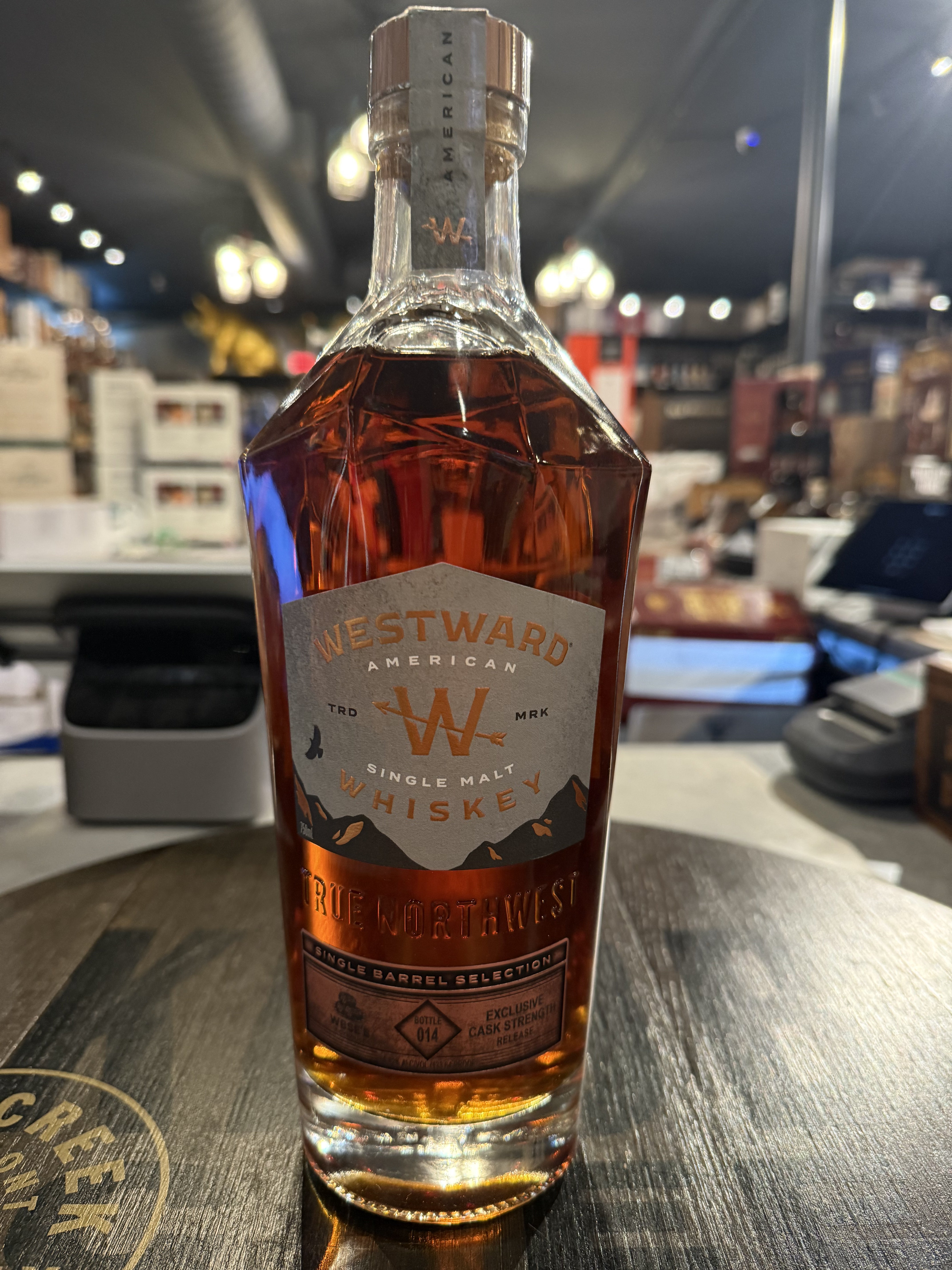 Westward American Single Malt Whiskey Single Barrel Selection cask strength 133.64 Proof
