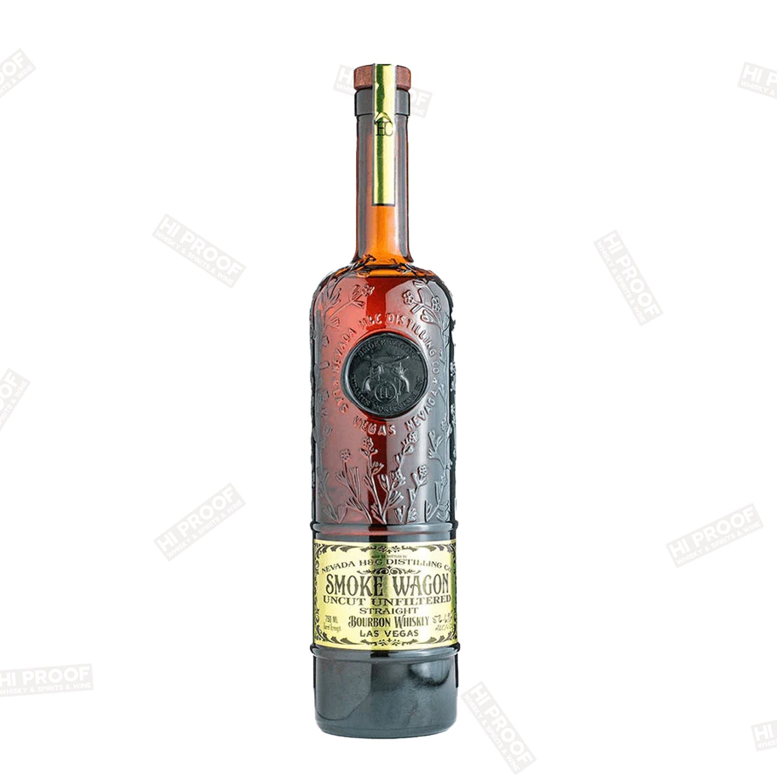 Smoke Wagon Uncut Unfiltered Straight Bourbon Whiskey 750ml - Hi Proof - Smoke Wagon